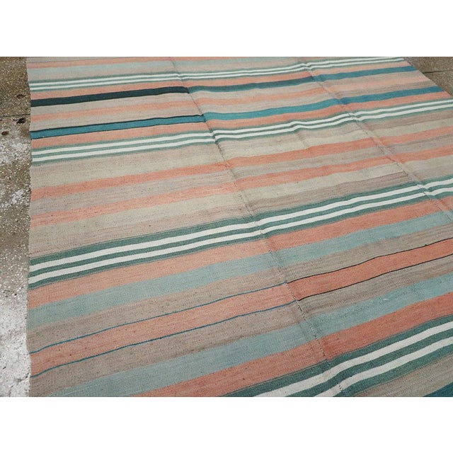 Mid 20th Century Galerie Shabab Collection Mid-20th Century Handmade Turkish Flatweave Kilim Gallery Carpet For Sale - Image 5 of 10