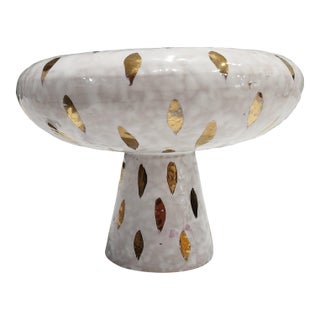 1950s Bitossi White/Gold Atomic Planter For Sale
