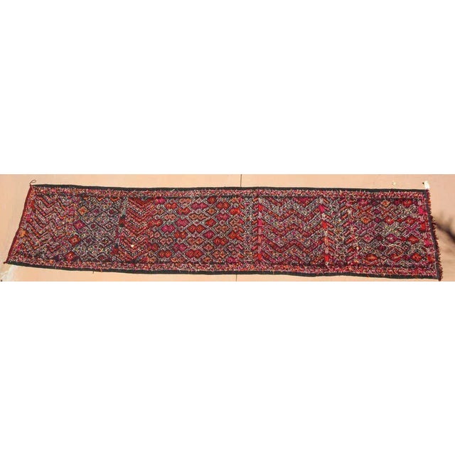 1950s Vintage Moroccan Tuareg Tribal Runner Rug, Geometric Wool and Cotton, 1950s For Sale - Image 5 of 14