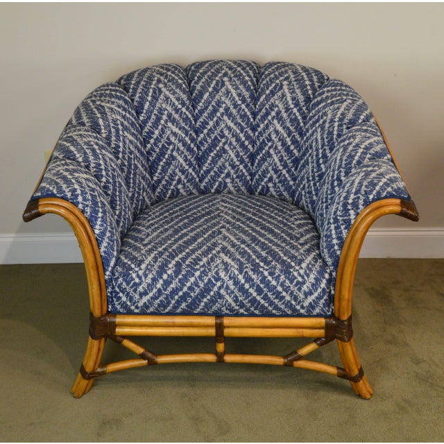 Tommy Bahama Large Rattan Pair Club Chairs Chairish