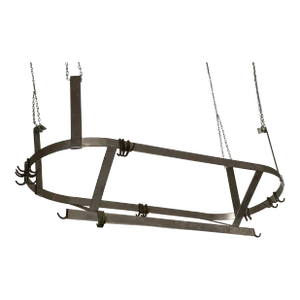Late 20th Century Large Oval Stainless Pot Hanger