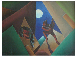Jekabs Bine, Harlequin, 1923, Oil on Canvas
