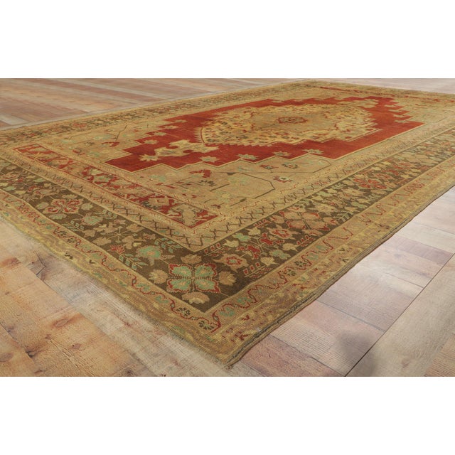 Vintage Turkish Oushak Rug 07’05 X 12’03 For Sale - Image 10 of 11