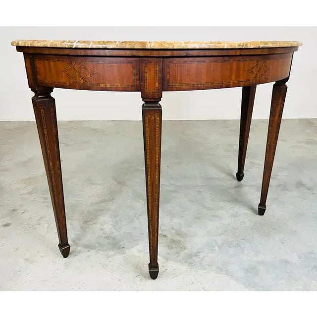 Maitland - Smith Maitland Smith Adam Style Inlaid Demi-Lune Console Table For Sale - Image 4 of 8