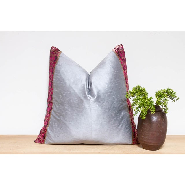 Textile Shoreline Festive Silk Euro Pillow Cover For Sale - Image 7 of 7