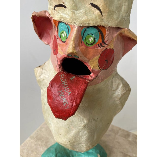 1980s Vintage Folk Art Henri's Restaurant Paper Maché "Florida Money" Bank, Circa 70s-80s For Sale - Image 5 of 13