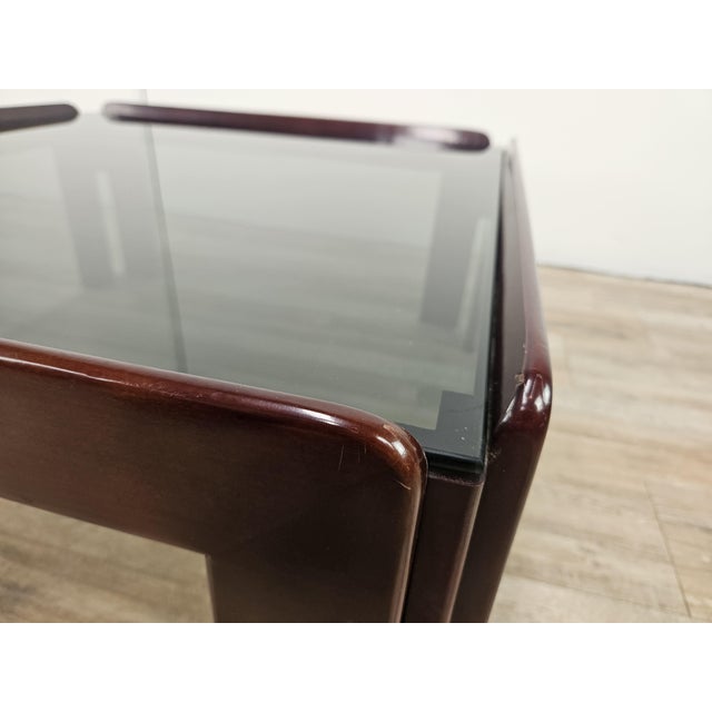 Coffee Table with Smoked Glass attributed to Afra and Tobia Scarpa for Cassina, 1960s For Sale - Image 9 of 18