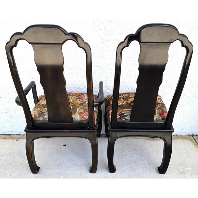 Bernhardt Vintage Bernhardt Chinoiserie Ming Dining Chairs Set of 8 For Sale - Image 4 of 16