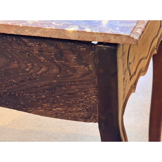 19th Century French Walnut Marble Top Console For Sale - Image 11 of 13