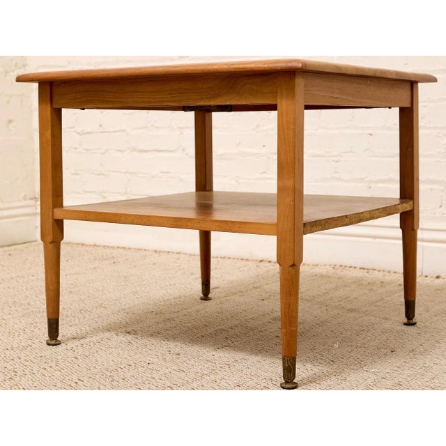 Wood Vintage Two-Tier Wood Side Table For Sale - Image 7 of 12