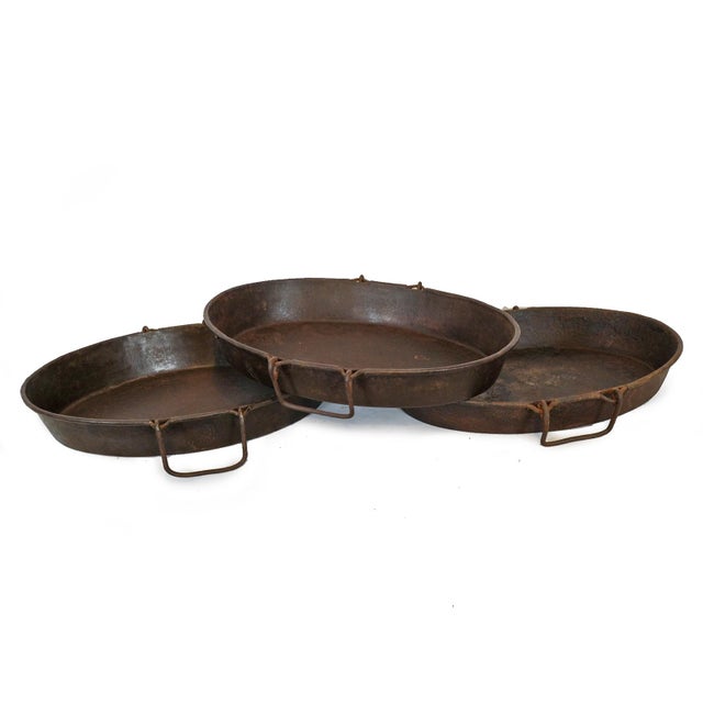 Farmhouse Vintage Iron Oval Tray For Sale - Image 3 of 3