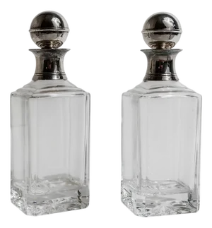 Vintage Glass Decanters, 1950s, Set of 2