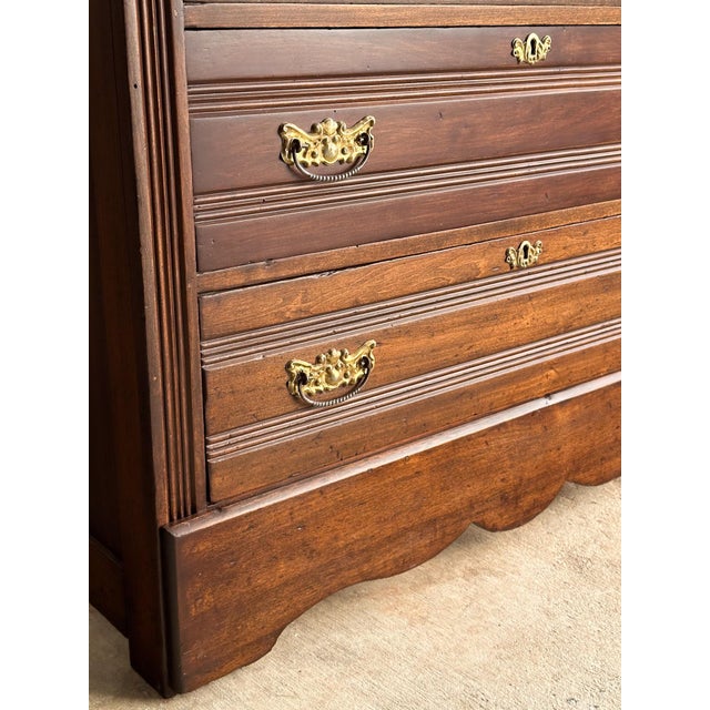 Wood Antique Victorian Wooden Chest of Drawers, C. 1890–1910 For Sale - Image 7 of 18