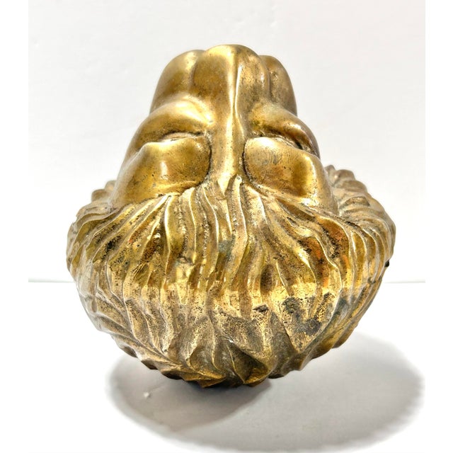 Metal Brass Lion Head Paperweight For Sale - Image 7 of 8