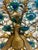 VIntage Art Deco Crystal and Brass Czechoslovakian Beaded Peacock Lamp For Sale - Image 10 of 14