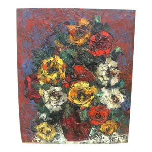 1960s French Impressionist Expressionist Still Life Painting by Henri d'Anty