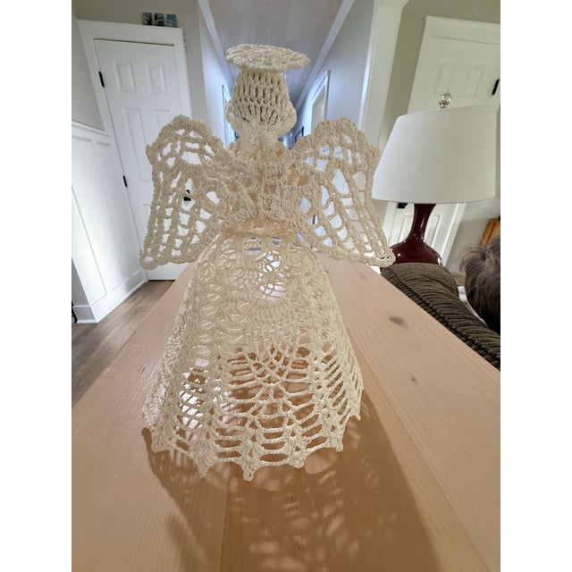 Textile Vintage Crocheted Angel For Sale - Image 7 of 9