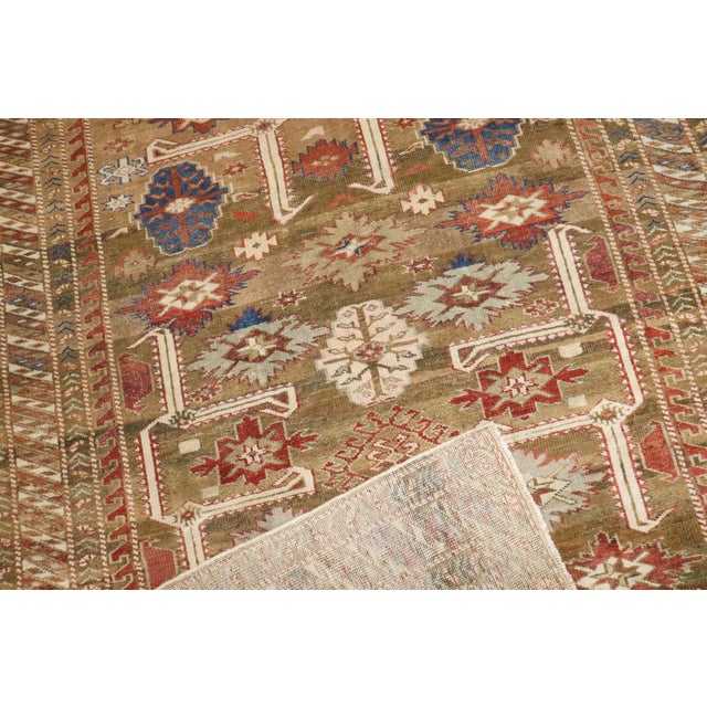 Early 20th Century Early 20th Century Camel Caucasian Shirvan Rare Gallery Rug - 5'1" x 14'5" For Sale - Image 5 of 8