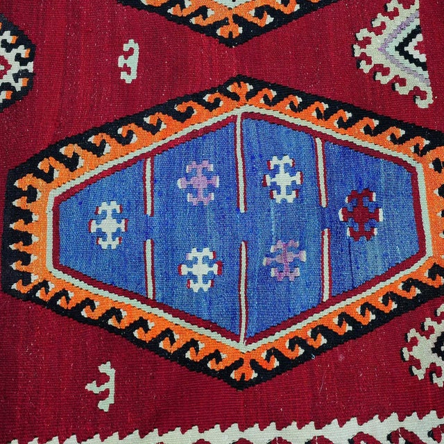 Antique Colorful Turkish Sarkisla Kilim Rug Ca. 1930 For Sale - Image 6 of 10