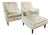 1960s Vintage Wingback Chairs - A Pair Plus Ottoman For Sale