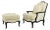 Christopher Guy French Regency Style Lounge Chair & Ottoman in Cream Upholstery For Sale