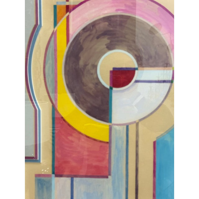 Abstract Abstract Modernist Geometric Mix Media After Sonia Delaunay For Sale - Image 3 of 9