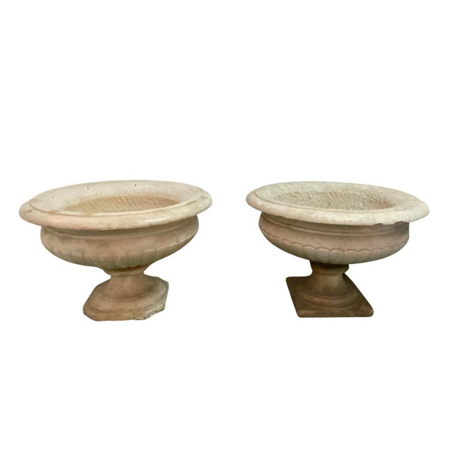 Grand Scale Hand Carved Marble Urns - a Pair For Sale - Image 13 of 13