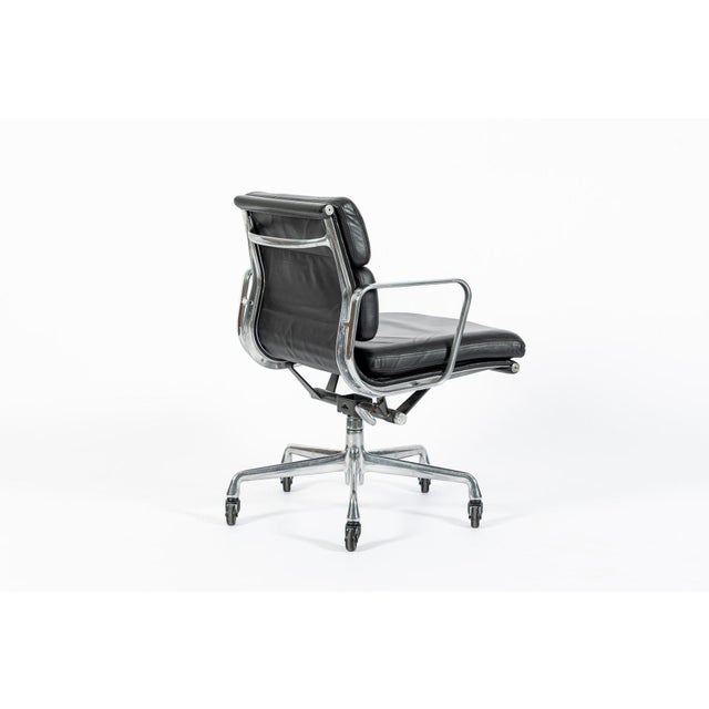Eames for Herman Miller Black Leather Desk Chair Soft Pad 2000s For Sale In Detroit - Image 6 of 12