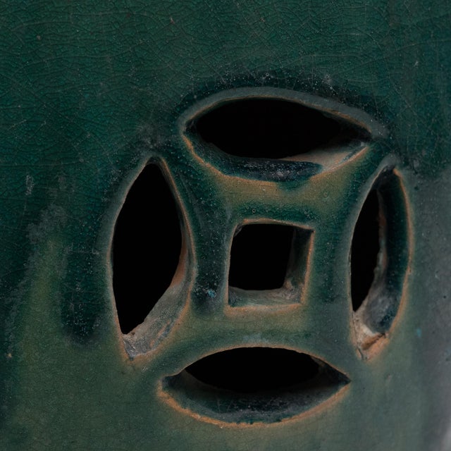 Chinese Green Glazed Drum Stool, C. 1900 For Sale - Image 4 of 4