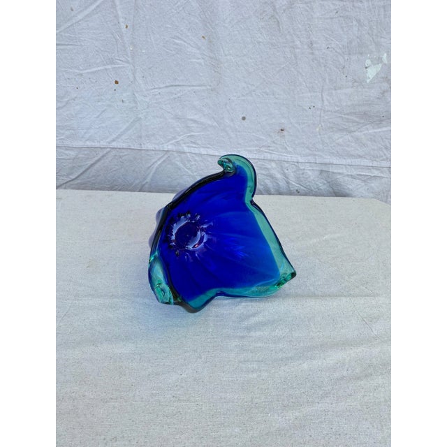 1960s Blue Murano With Teal Green Accents Vase For Sale In Denver - Image 6 of 13