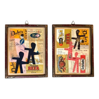 Two Contemporary Original Wayne Cunningham Hands Across America Collages - Set of Two For Sale