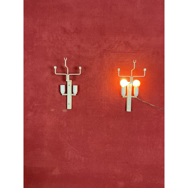 Metal Murano Glass Wall Lamps, 1960s, Set of 2 For Sale - Image 7 of 12