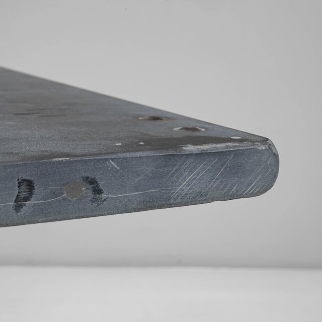 Industrial Table with Wrought Iron Legs and Stone Top, Antique, France, 20th Century For Sale - Image 4 of 11