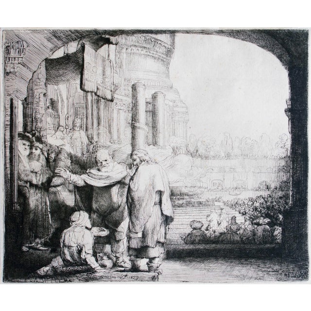 Etching, excellent proof of ii state on iv, before the retouching of the ground and the vault on the right, margin line....