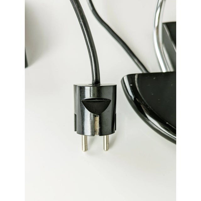 Alogena Adjustable Table Lamp in Black Plastic and Chrome Plated Metal by B. Gecchelin for Oluce, 1970s For Sale - Image 10 of 12
