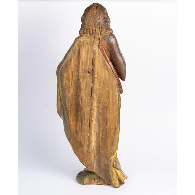 Late 16th Century Polychrome Carved Wooden Sculpture, Germany For Sale - Image 10 of 12