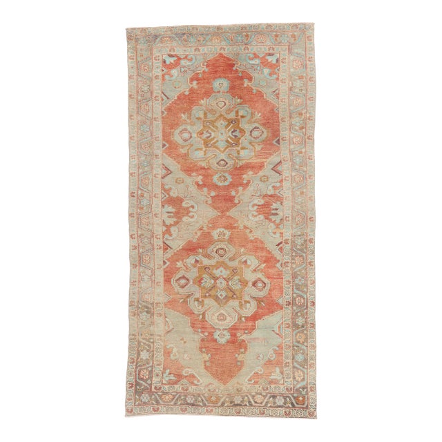 Vintage Turkish Oushak Rug, 04'07 X 09'06 For Sale