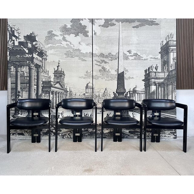 Pamplona Leather Dining Chairs by Augusto Savini for Pozzi, Italy, 1964, Set of 4 For Sale - Image 4 of 18