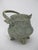 Antique replica of a Shang Dynasty Chinese bronze ware ritual wine pot or you. Fitted lid and prominent swing handle with...