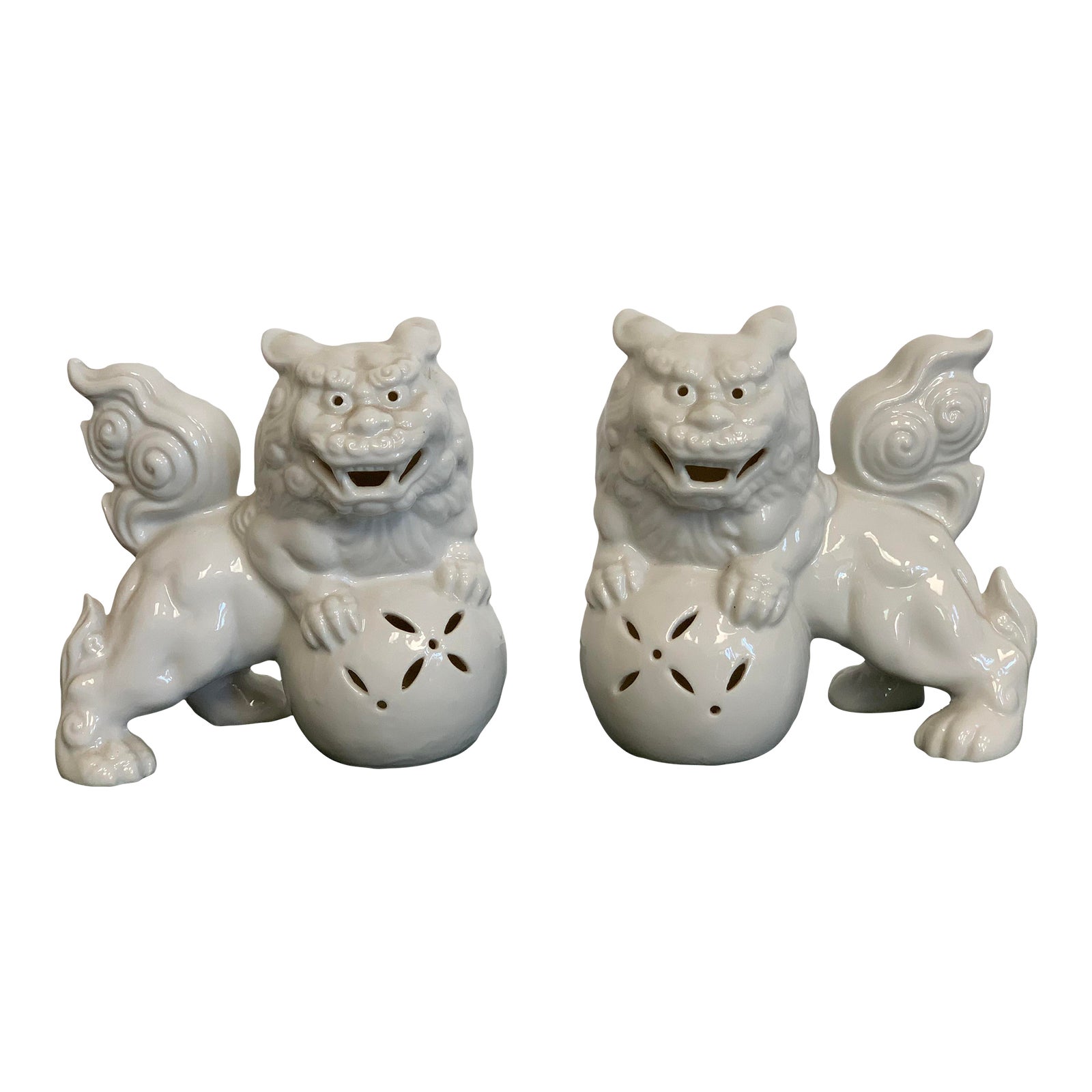 Vintage Pair of Foo Dog Figurines Chairish