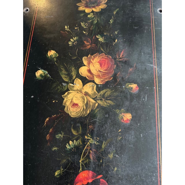 Antique Architectural Salvage Still Life Roses and Flowers Hand-Painted on Metal Panels For Sale - Image 4 of 9