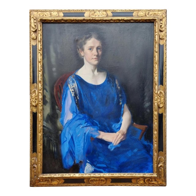 Archibald George Barnes, Portrait of Louisa E. Boycott-Grazebrook, Early 20th Century, Oil Painting on Canvas For Sale