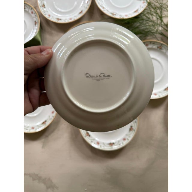 Mid-Century Modern 1990s Mid-Century Modern Oscar De La Renta Porcelain Saucer Plates Temptations Pattern - Set of 9 For Sale - Image 3 of 8