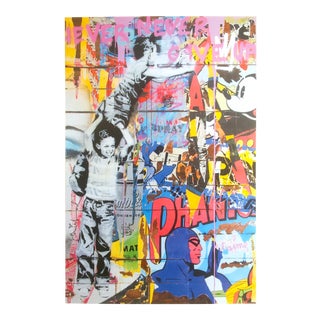 Mr. Brainwash " Never Give Up " Original Lithograph Print Pop Art Poster For Sale