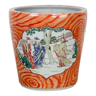 Rare Large Chinese Porcelain Cachepot, Circa 1910 For Sale
