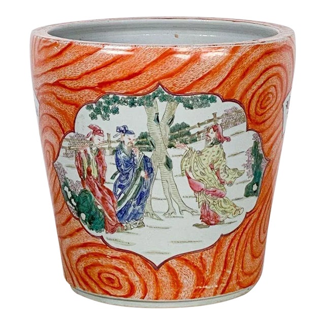 Rare Large Chinese Porcelain Cachepot, Circa 1910 For Sale