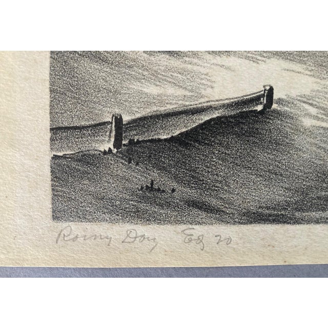 1930s Charles T. Bowling's "Rainy Day" Lithograph, Texas Regionalist Vintage Print For Sale In San Francisco - Image 6 of 7