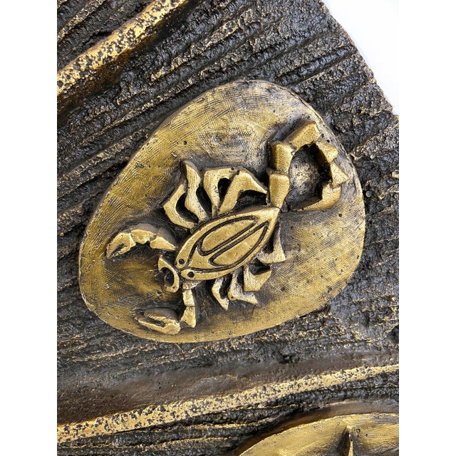 Early 20th Century 20th C. Mid-Century Modern Brutalist Fiberglass Zodiac Wall Sculpture, J. Segura For Sale - Image 5 of 10