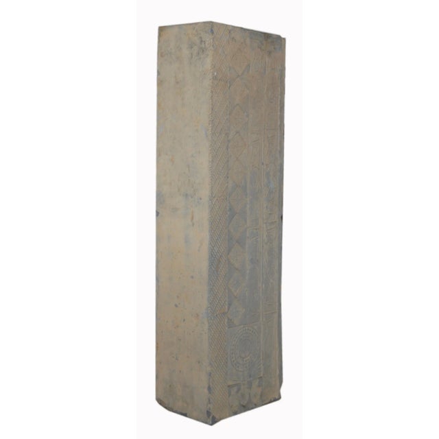 19th Century Tall Chinese Hand-Carved Stone Temple Decoration Pedestal Planter For Sale In New York - Image 6 of 9