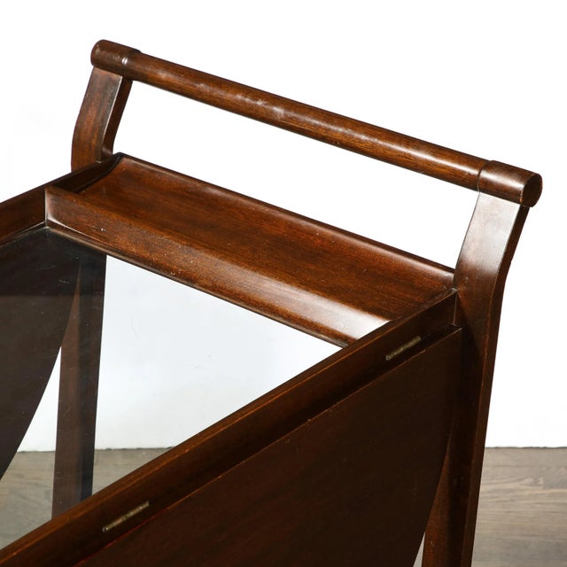 Mid-Century Hand-Rubbed Walnut Drop Leaf Bar Cart by Edward Wormley for Dunbar For Sale - Image 12 of 12